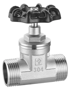 304 Stainless Steel Manual Gate Valve DN15-50 Metal Seal 1″ & 2″ Screwed Water Male X Male Connection