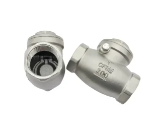 304 Stainless Steel Manual Horizontal Swing Check Valve Female Thread Non Return 1 4″ 1 Inch Threaded Silver Valve