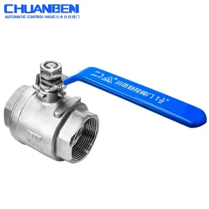 304 Stainless Steel Manual Two-Piece Ball Valve ISO9001 Certification PTFE Sealing Internal Thread OEM Water