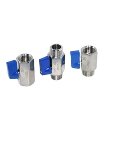 304 Stainless Steel NPT Straight through Mini Ball Valve Double Outer Wire Valve 1/2 Inch American Standard Threaded