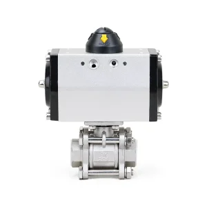 304 Stainless Steel Pneumatic Water Flow Control Pneumatic Ball Valve Pneumatic Three Piece Ball Valve