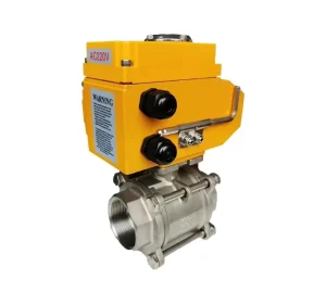 304 Stainless Steel Threaded Electric Control Valve O Shape Pipeline Shut off Ball Valve DN15-DN100