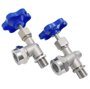 304 Stainless Steel Threaded Level Gauge Needle Valve with 1-Way Knob & Water Level Indicator