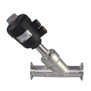 304 Stainless Steel Threaded Pneumatic Angle Seat Valve with Flange, Quick Installation, Plastic Head, and Automatic Control