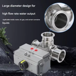 304 Stainless Steel Three Piece Pneumatic Internal Thread Ball Valve Straight Through Ball Valve
