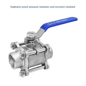 304 Stainless Steel Three piece Ball Valve with Internal Thread 316L Water Pipe Welding Valve
