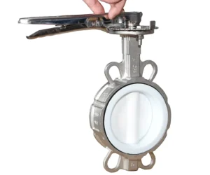 304 Stainless Steel Wafer Butterfly Valve with Manual Stacking and Soft Seal Normal Temperature Warranty