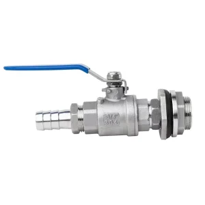 304 Stainless Steel Weldless Ball Valve 1 2″ NPT OEM Base for Brewing Kettle Water Tank Beer Faucet
