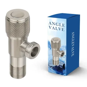 304 Stainless Steel Wire Drawing Angle Valve Sanitary Ware 2 Way Ss Body Water Stop Angle Valve Bathroom Toilet Angle Valve