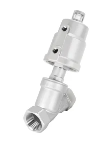304 Stainless Steel Y-Type Pneumatic Angle Seat Valve DN20 Thread Connection 1.6 MPa -10 to 60°C