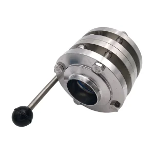 304 Three-piece 3pc Stainless Steel Welded Manual Butt Welding Butterfly Valve Sanitary Food Grade Butterfly Valve