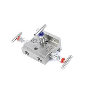 316 Stainless Steel Manual Hydraulic Manifold 3 Way Needle Valves 1/2″ Port Size 6000psi Female NPT Connection