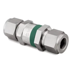 316L Stainless Steel Safety Overflow Valve with Double Ferrule Connection Automatic Shutoff Reset for High Purity Gas Pipelines