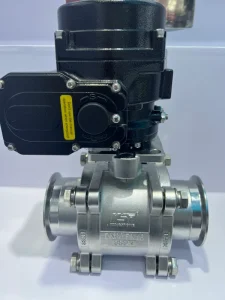 316L Stainless Steel Sanitary Ball Valve with Pneumatic Double-Acting Actuator for Water Applications Clamp Connection