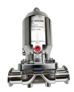 316L Stainless Steel Sanitary Diaphragm Valve with Clamp End and Pneumatic Actuator