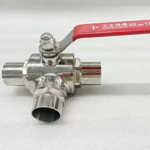 316L Stainless Steel Sanitary Pneumatic Welded 3PC Ball Valve for Water