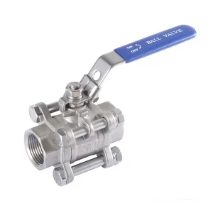 3PC Vertical Butterfly Valve 2 Thread End Manual Universal 3PC Butt Weld Type I 1000WOG Stainless Steel 304 Water