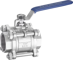 3pc Ball Valve Stainless Steel 304 316 Material BSPT 3 Piece Socket Thread Ball Valve