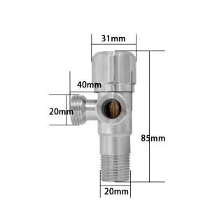 4-Point 304 Stainless Steel Angle Valve for Hot and Cold Water Shut-off Universal for Water Heaters and Toilets