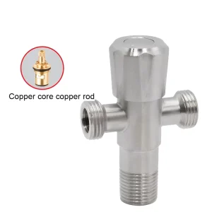 4 point Angle Valve for Hot and Cold Water Shut off Household 304 Stainless Steel Universal for Water Heaters and Toilets
