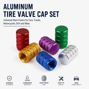 4PCS Aluminum Tire Valve Stem Caps Universal Leak-Proof Air Valve Covers for Cars Trucks Motorcycles SUV Bikes