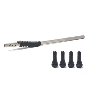 4x Shorty Brass TR412 Core Valve Stems with Remove Tool for Cars