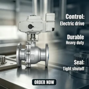 6 Inch Stainless Steel Electric Actuator Normal Temperature Automatic Ball Valve Flanged Connection PTFE Sealing PN16