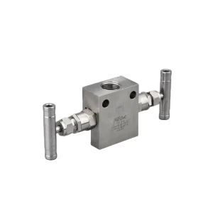 6000 psi Stainless Steel 2-Way Needle Valve Manifold 90-Degree Direct-Mount Transmitter High-Pressure for Oil Gas