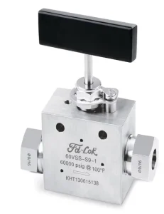 60000 PSI Manual High Pressure Stainless Steel Needle Valve 1/4 and 9/16 Port Sizes for Oil, Water, and Gas Media High Temperature
