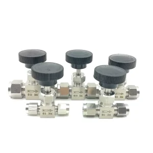 6mm 8mm 10mm Double Ferrule Needle Valve 304 Stainless Steel Globe Valve Instrument Air Source Pipe Flow Regulating Valves