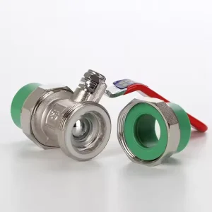 88067 Double Union Brass Ball Valve with 111 Marked Body 111 Handle PPR Valve for Pipe Fittings