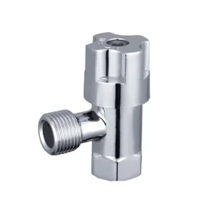 90 Degree Zinc Chrome Finish PTFE Sealing 3/8″ 1/2″ Port Bathroom Angle Valve