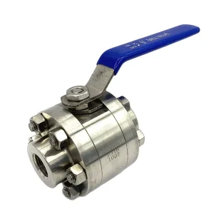 A105 F304 F316 1/2 Forged Pieces Female Thread Industrial Round Body Stainless Steel 3000 6000psi 3 Pc Ball High Pressure Valve