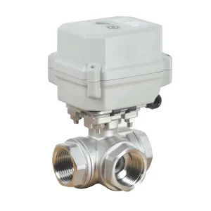 A150 T25 S3 B 3 Way 1 Inch DN25 L T Type Motorized Valve with Manual Override