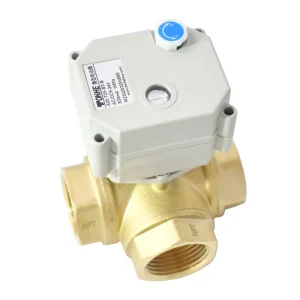 A20 T25 B3 B 1″ DN25 Brass Motorized Ball 3 Way Motorized Valve L Port Electric Valve Black with Manual Override