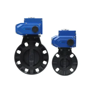 AC220V AC24V DC24V 2 4 6 8 Inch Electric Actuated Plastic UPVC PVC Butterfly Valve Pneumatic Power for Water Treatment