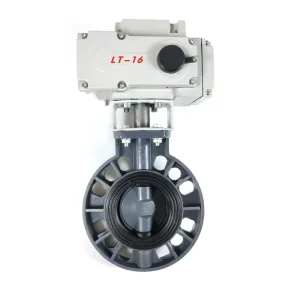 AC220V AC24V DC24V Actuated PVC Butterfly Valve UPVC DN50 DN200 Electric Pneumatic for General Application
