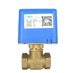 AC220V Electric Two-Way Ball Valve 3/4” 1/2” 1′ for Central Air-conditioning Fan Coil Unit Fan Water Media