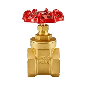 ACKO Manual Forged Brass Gate Valve DN15-DN50 PN16 High Pressure Industrial Water Valve Red Handwheel Reliable Shut-off Solution