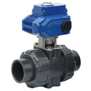 ACKO OEM Motorized UPVC Double Union Ball Valve Electric PVC Anti Corrosion High Temperature Gas Pipeline Control Valve