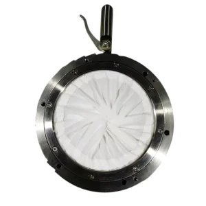 AD Model Full-Port Diaphragm Iris Valve, Manual, 300 mm Port, Vertical Gravity Flow, Flange
