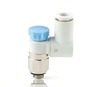 AHA Brand Male Thread L Shaped Pneumatic Throttle Valve Push In Air Fitting Adjustable Flow Control for Pneumatic System
