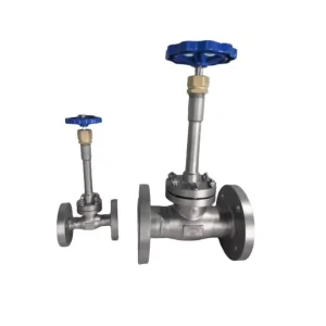 API 6D Stainless Steel Long Stem Flange Cryogenic Flexible Manual Control Globe Valve PCTFE Disc Seals DN10 DN200