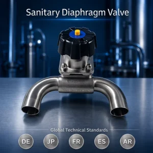 ASME BPE 316L Sanitary U-Type Diaphragm Valve DN20 Zero Dead Leg Manual