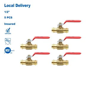 ASTM F1807 1/2″ Lead Free Brass Press Ball Valve CUPC NSF Forged DZR Brass Full Port Valve USA Canada