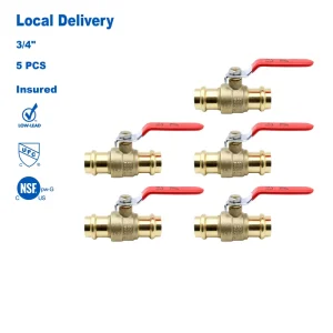 ASTM F1807 3/4″ Lead Free Brass Press Ball Valve CUPC NSF Forged DZR Brass Shut Off Valve