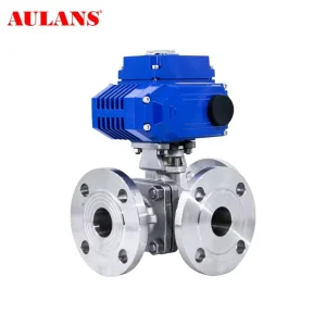 AULANS Corrosion Resistant Electric 3 Way Flanged Ball Valves