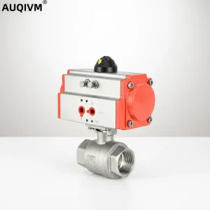 AUQIVM Pneumatic Actuated 304 Stainless Steel Ball Valve NPT Threaded DN8 DN100 for Automatic Water Gas Oil Control