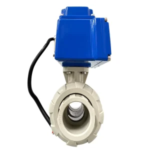 Acid and Alkali-Resistant Electric PPH Motorized 2-Way Ball Valve Double-Union Socket Weld 1.6MPa for Chemical Pipelines