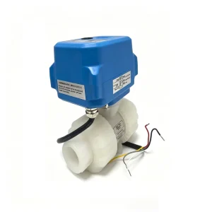 Acid and Alkali-Resistant PVDF Union Ball Valve Normally Closed Electric Motorized Valve DN15 DN25 DN50
